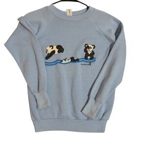 Blue Sweatshirt with Panda Design